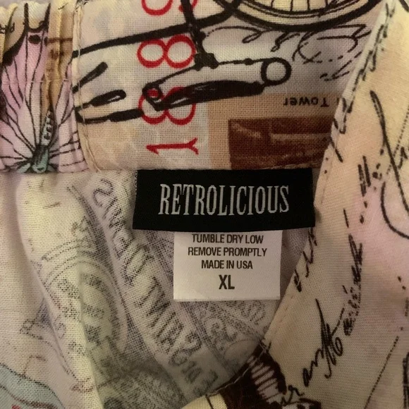 ModCloth Retrolicious Paris Print Skirt Size XL - Picture 7 of 9